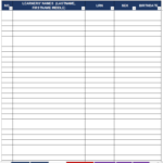 Class masterlist entry sheet with learners' names, LRN, sex, and birthdate for Grade 1
