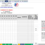Summary of final grades sheet with academic excellence awardee criteria for Grade 11 Academic Track